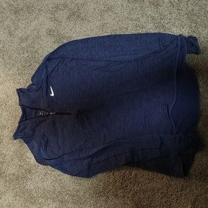 Women's Nike Quarter Zip Dri-Fit Running Top Size Medium Blue Heather